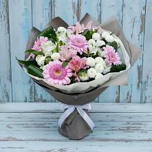 Букет цветов из:  Герберы, Альстромерии и Хризантемы в Виллози