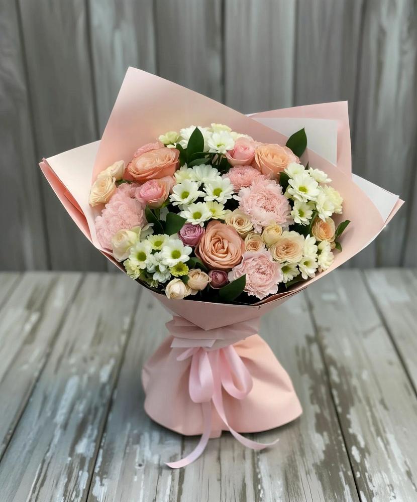 Букет цветов из: Гвоздики, Розы и Хризантемы в Виллози