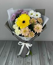 Букет цветов из:  Розы, Герберы и Хризантемы в Виллози
