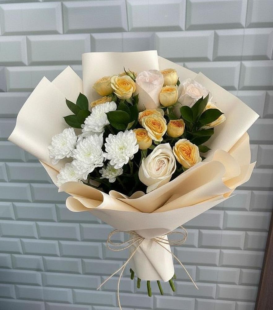 Букет цветов из: Розы и Хризантемы в Виллози