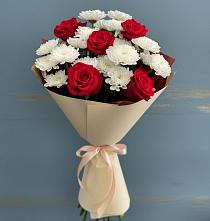 Букет цветов из:  Розы и Хризантемы в Виллози