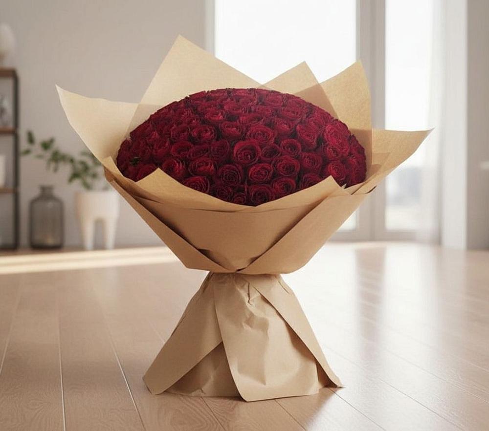 Букет 101 Красная роза в Виллози